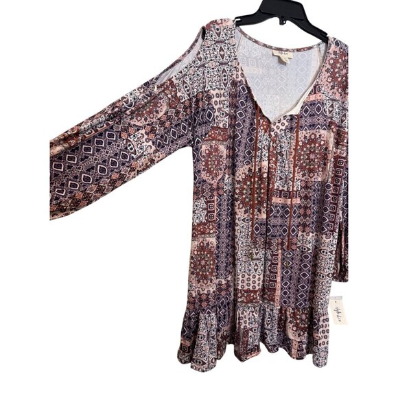 Style & Co Womens Bohemian Patchwork Floral Tunic Blouse M Multicolor Polyester/ - Picture 7 of 7